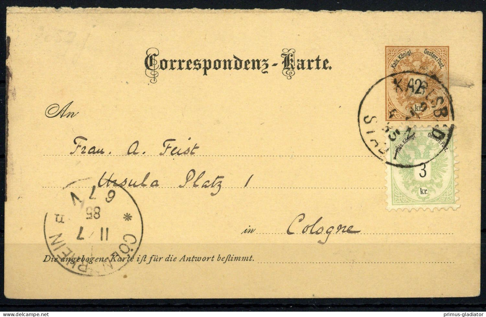 Österreich, P 52 F, 45, Brief - Machine Postmarks
