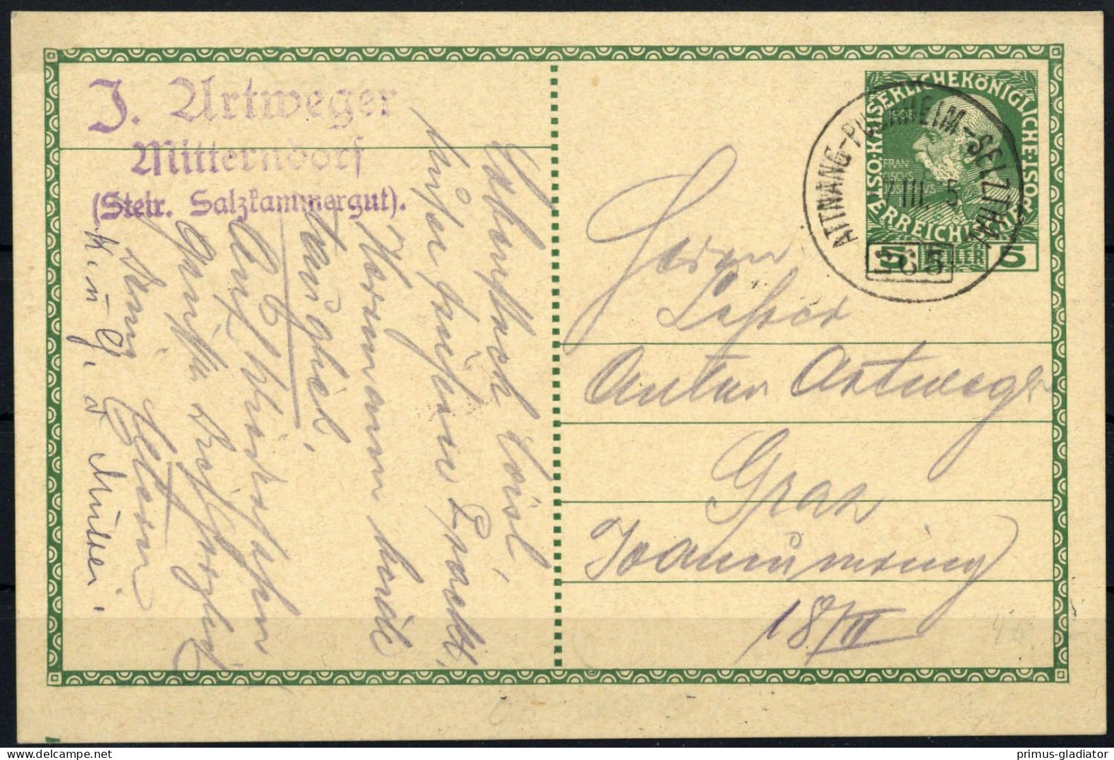 Österreich, P 216, Brief - Mechanische Stempel