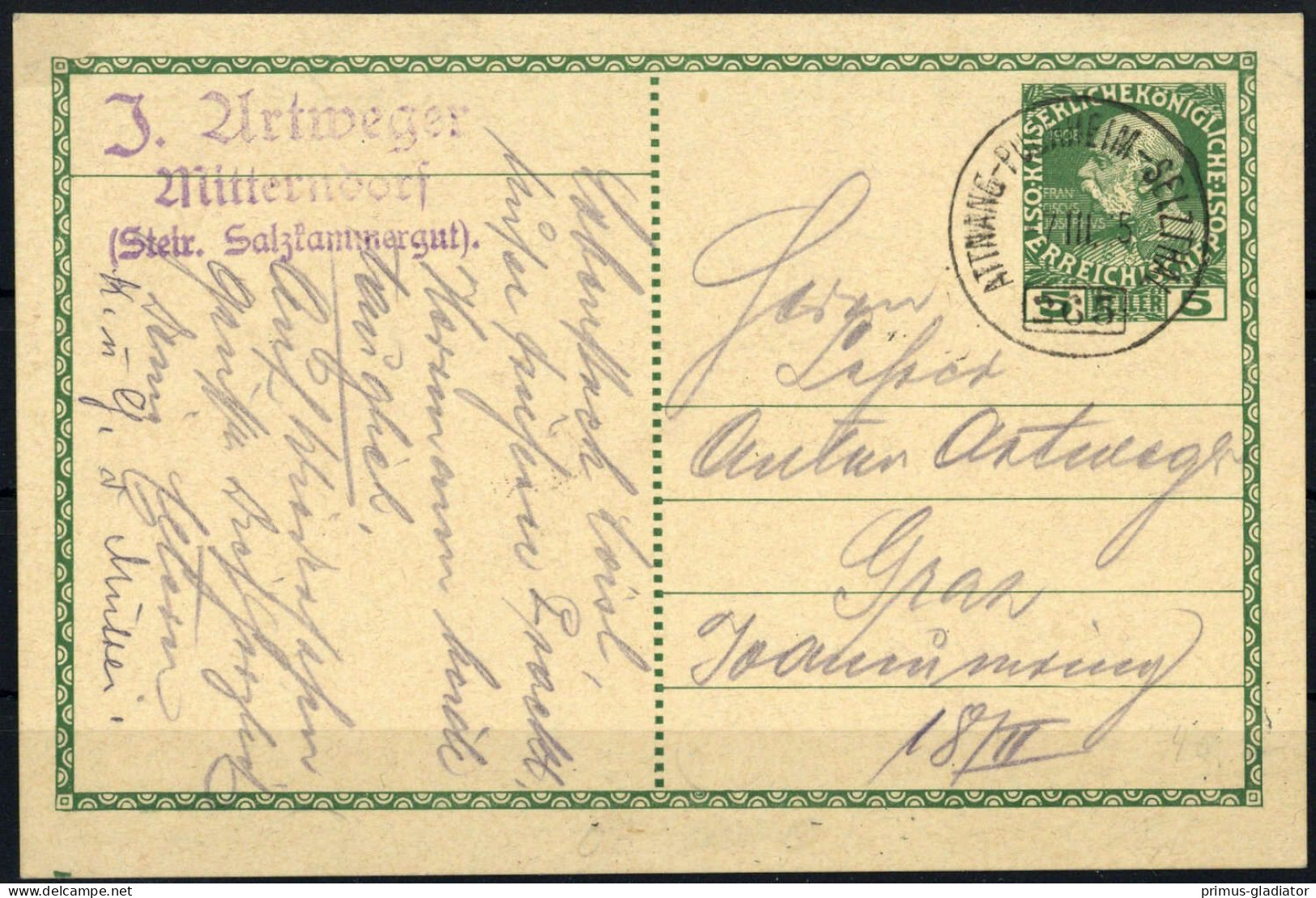 Österreich, P 216, Brief - Mechanische Afstempelingen