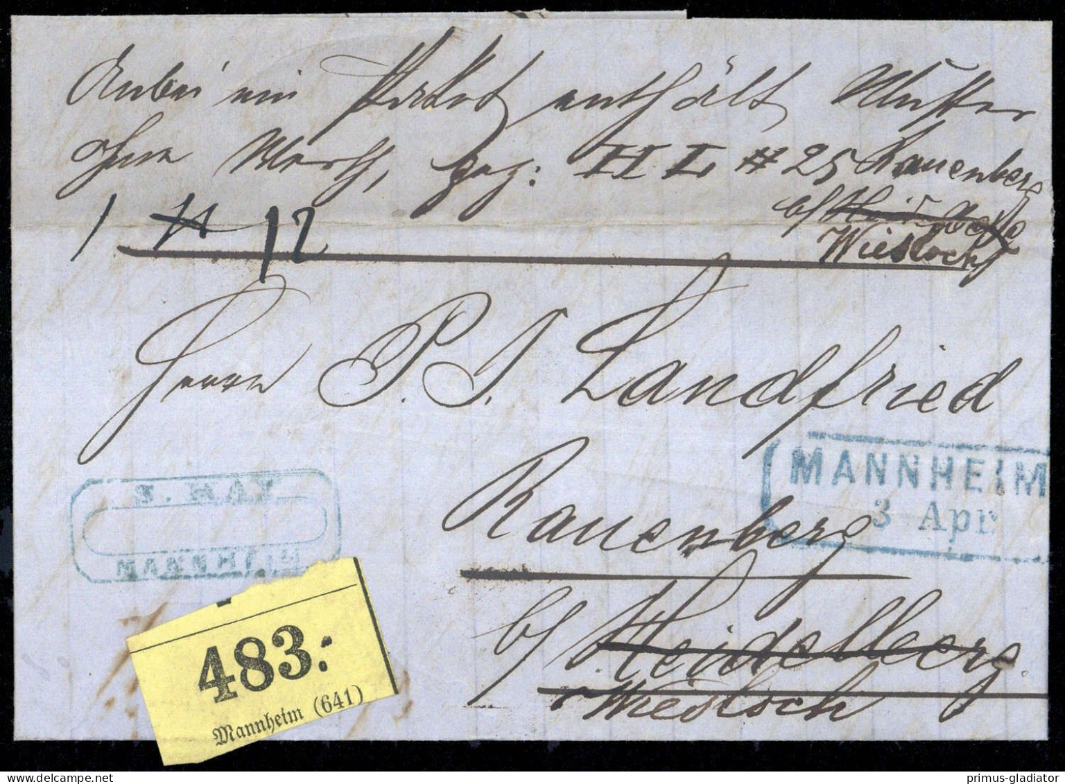 1863, Altdeutschland Baden, Brief - Storia Postale