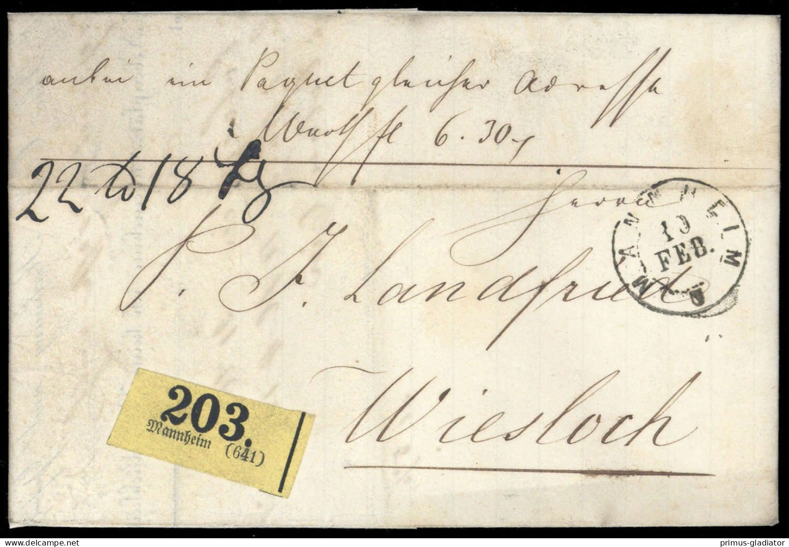 1867, Altdeutschland Baden, Brief - Storia Postale