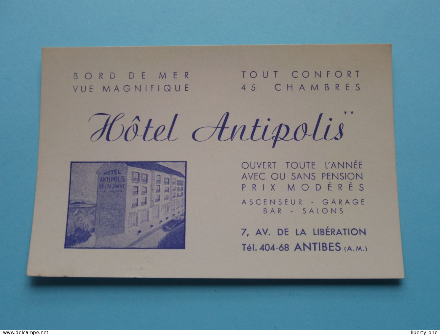 Hôtel ANTIPOLIS à ANTIBES - 7 Av. De La Libération ( Voir / Zie Scan ) ! - Cartoncini Da Visita