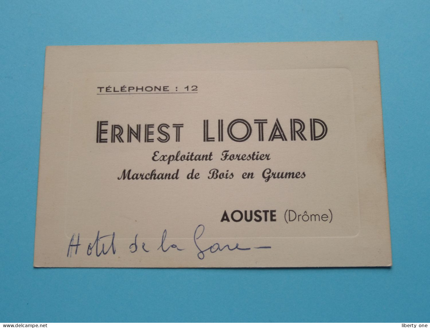 ERNEST LIOTARD Exploitant ( Tél 12 ) AOUSTE Drôme ( Voir / Zie Scan ) ! - Visiting Cards