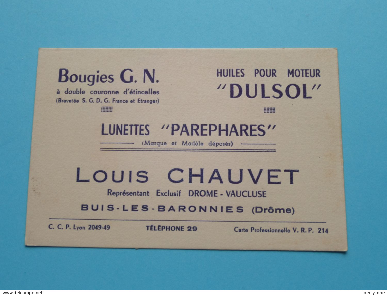 LOUIS CHAUVET ( Tél 29 ) BUIS-LES-BARONNIES Drôme ( Voir / Zie Scan ) ! - Cartes De Visite