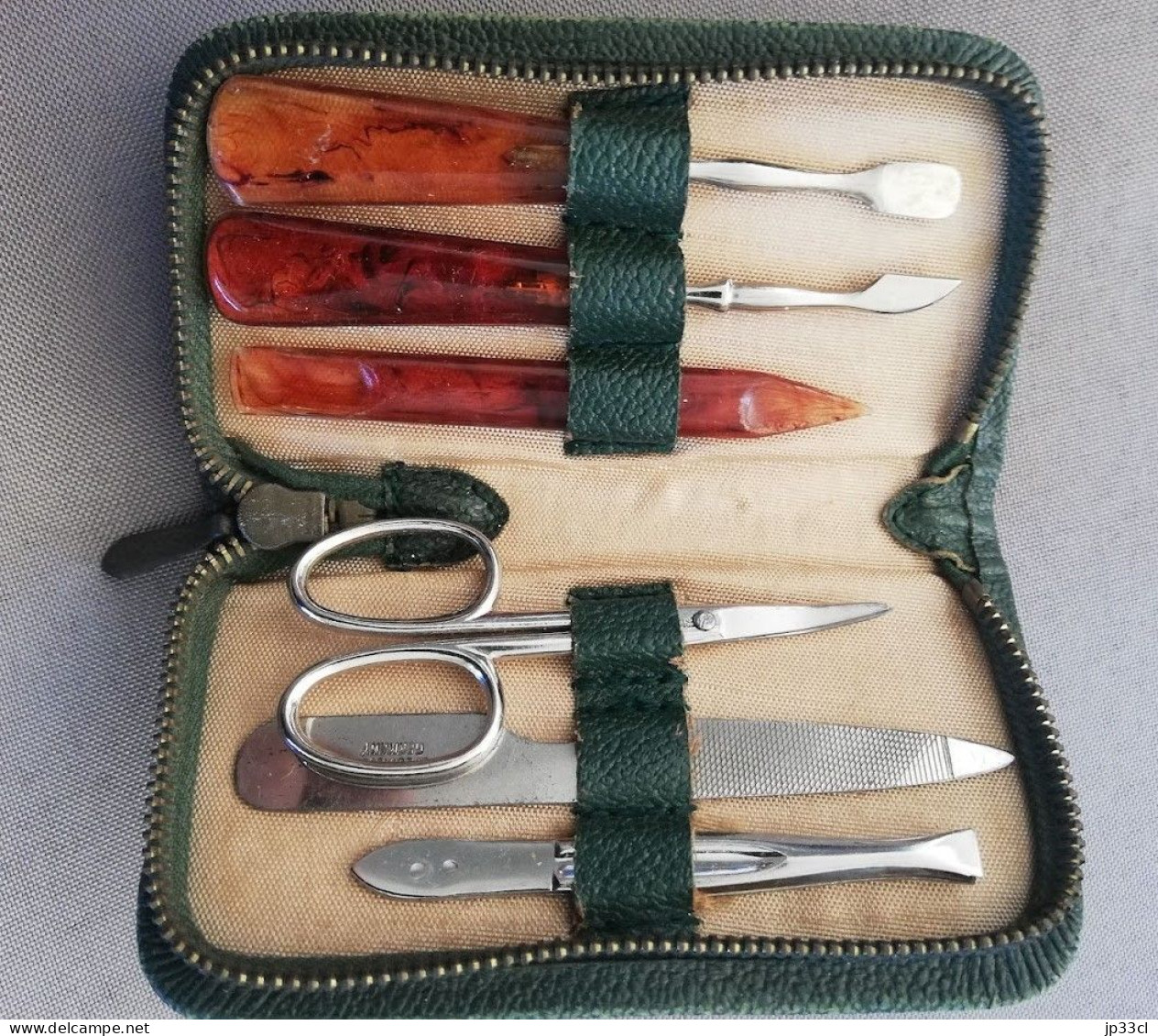 Ancien Set De Manucure "Specialcut Germany" (6 Pièces, Dont 3 Avec Manche En Bakélite) - Accessoires