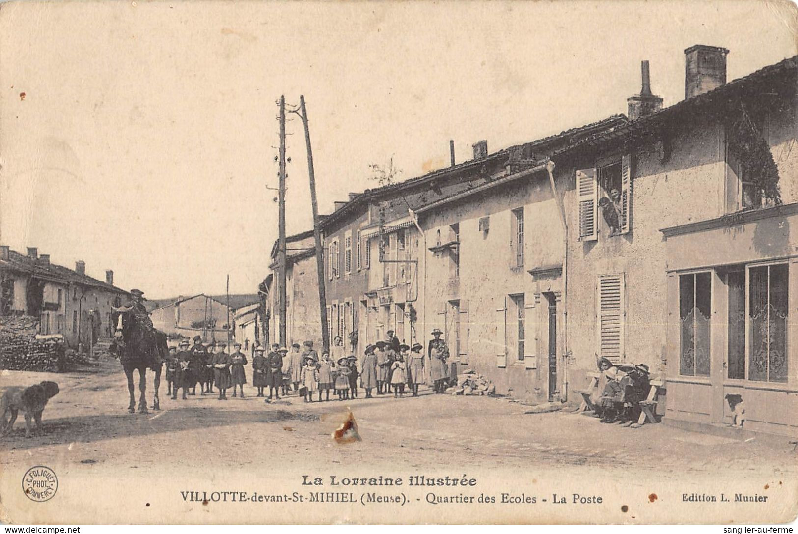 CPA 55 VILLOTTE DEVANT SAINT MIHIEL / QUARTIER DES ECOLES / LA POSTE - Autres & Non Classés