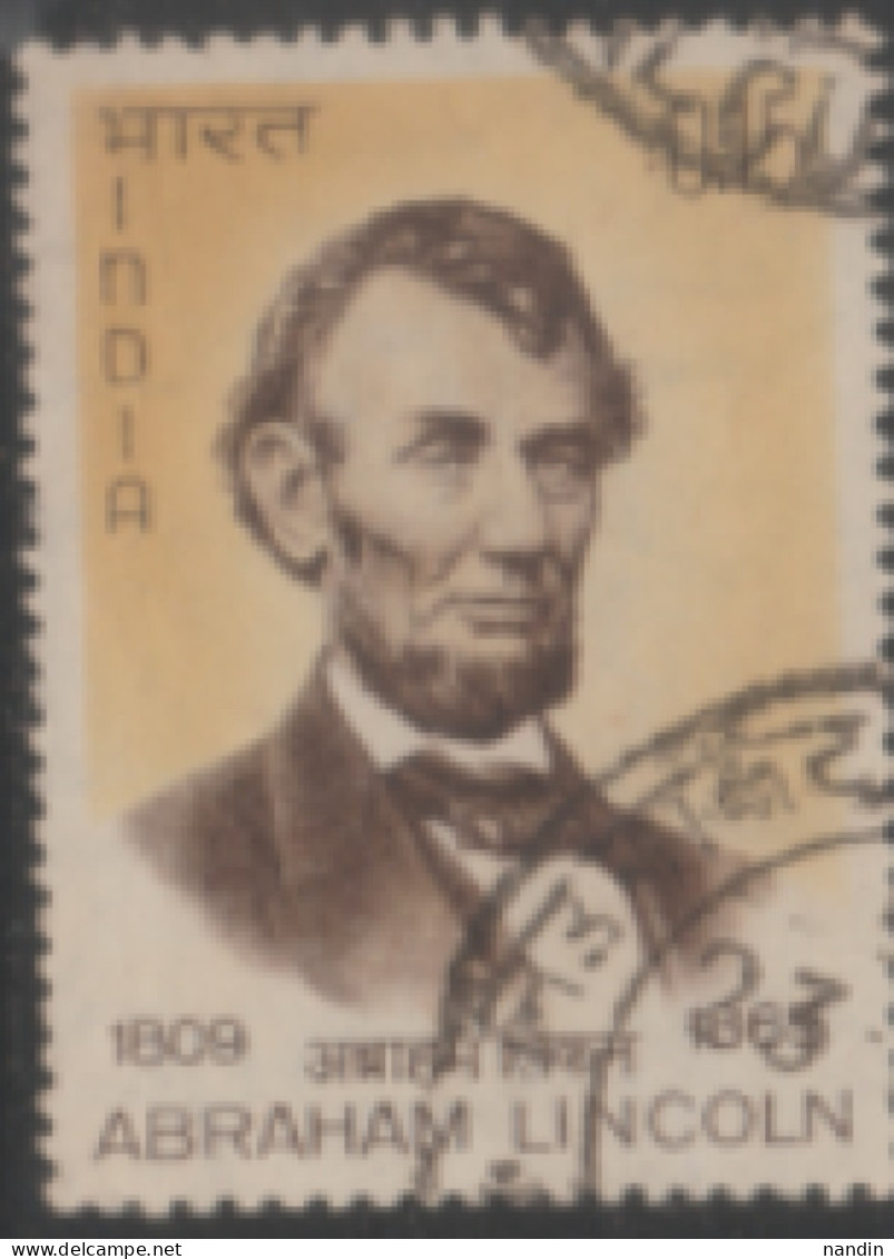 USED STAMP FROM 1965 INDIA ON The 100th Anniversary Of The Death Of Lincoln - Usados