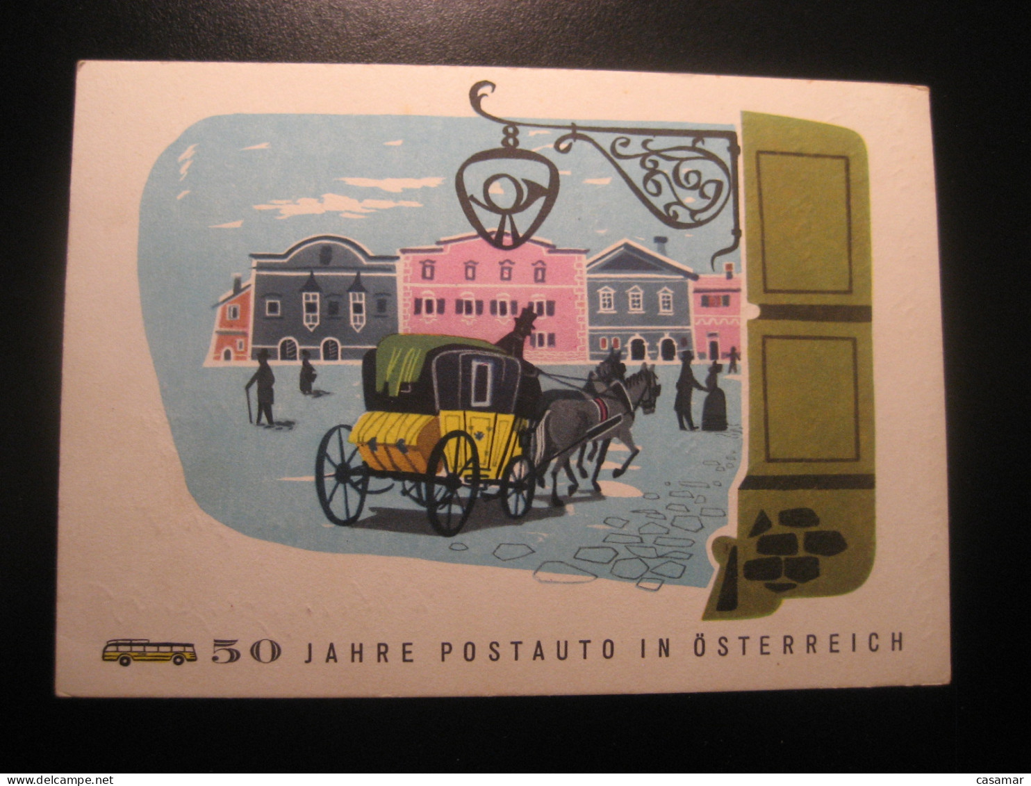 KLAGENFURT 8.7.1957 Postbus Post Bus 50 Year Anniversary Trip Cancel Stagecoach Postcard AUSTRIA Coach Autobus Autocar - Bus