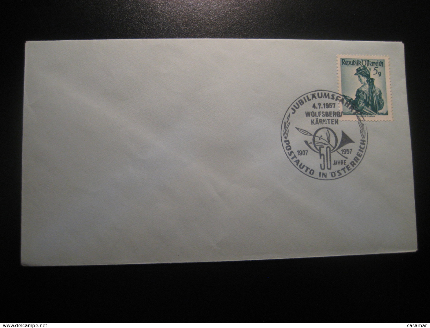 WOLFSBERG KARNTEN 4.7.1957 Postbus Post Bus 50 Year Anniversary Trip Cancel Cover AUSTRIA Coach Autobus Autocar - Bus