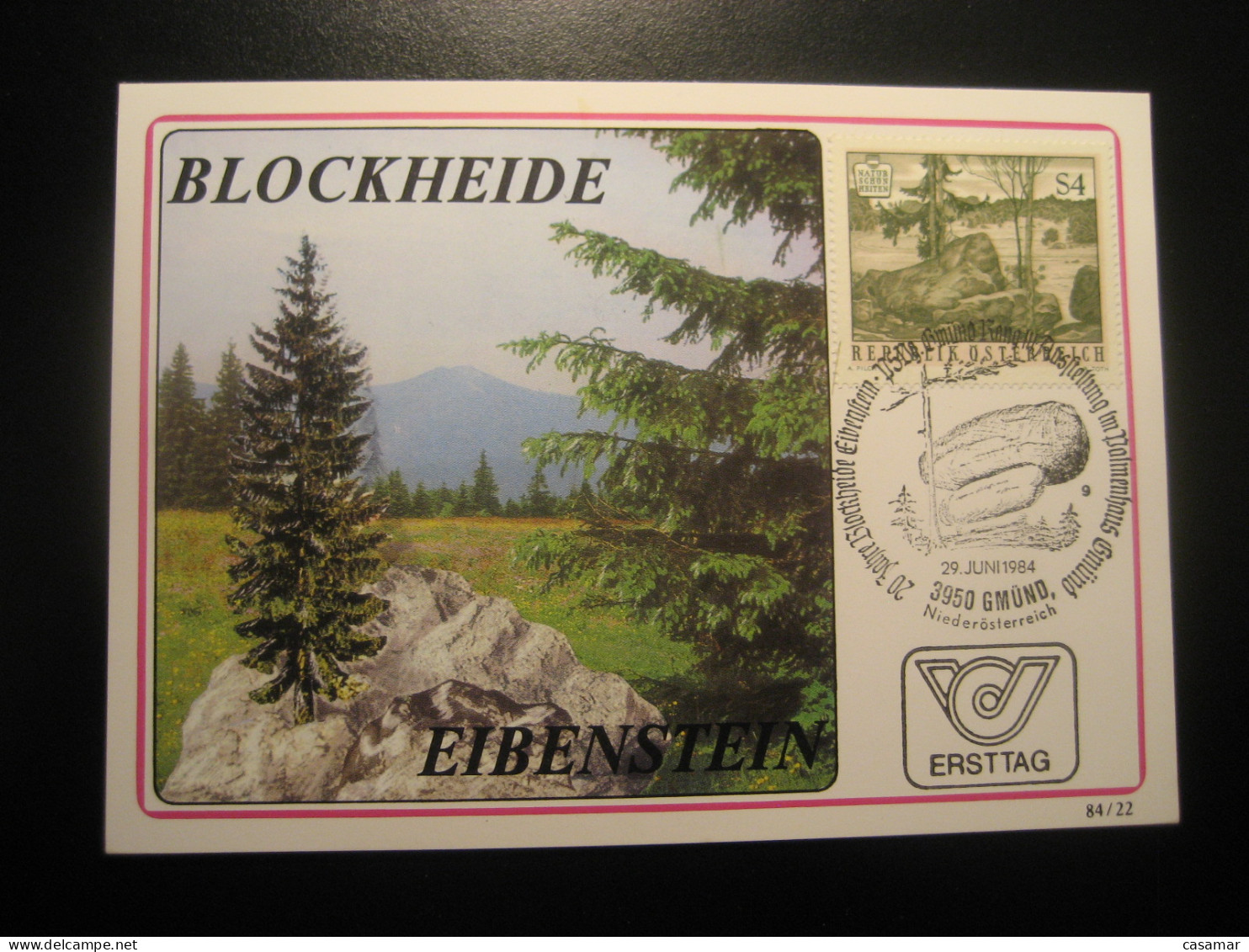 GMUND 1984 Block Heath Eibenstein Dolmen Menhir Geology Cancel Maxi Maximum Card AUSTRIA - Autres & Non Classés