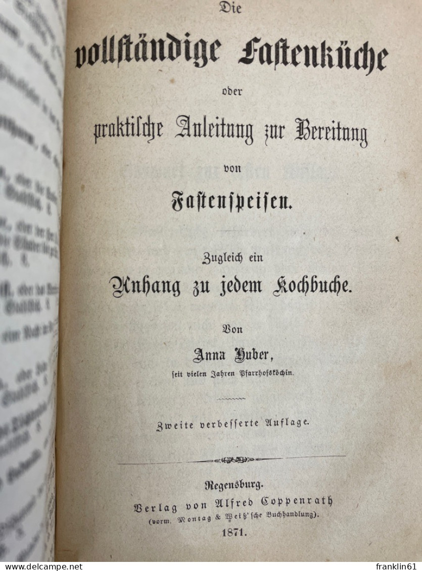 Regensburger Kochbuch. - Manger & Boire