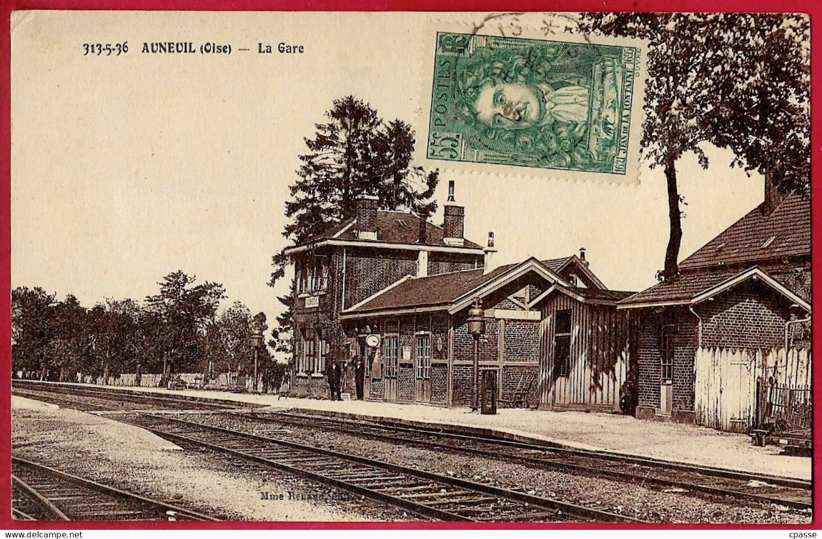 CPA 60 AUNEUIL Oise - LA GARE ° Mme Renaud édit. ** Phila - Auneuil