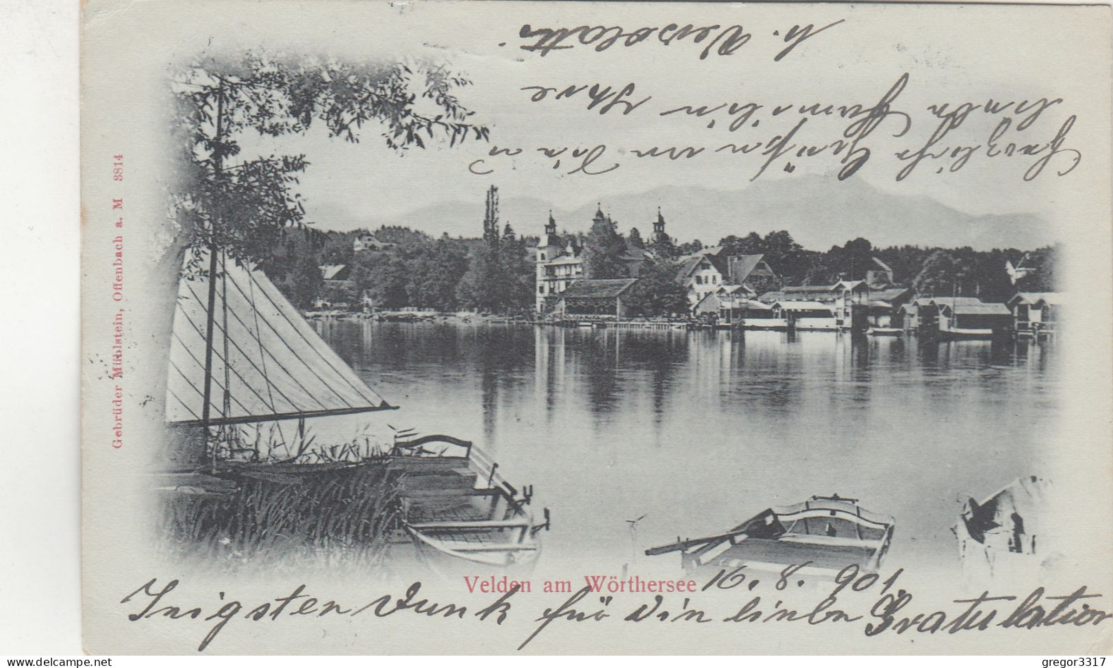 D4242) VELDEN Am WÖRTHERSEE - Tolle LITHO Mit BOOTEN Im Vordergrund 1901 - Velden