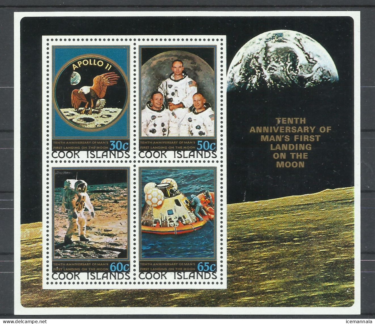 COOK,  HOJA BLOQUE TEMA ESPACIAL   MNH  ** - Oceania