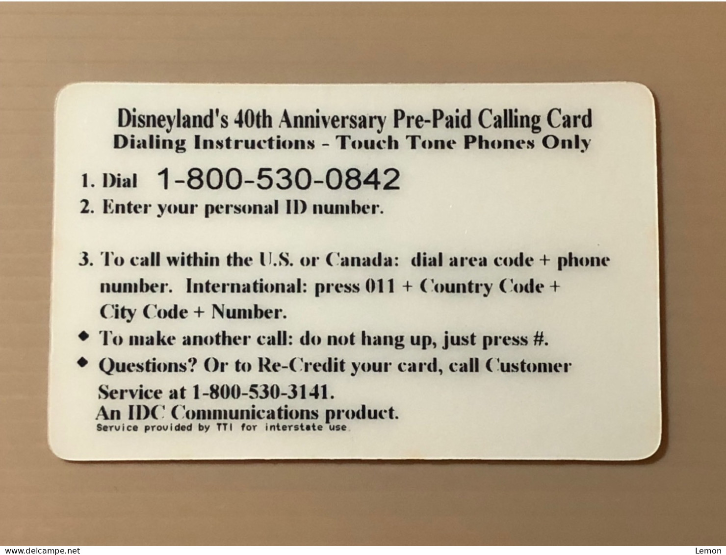 Mint USA UNITED STATES America Prepaid Telecard Phonecard, Disneyland 40 Years Adventure SAMPLE CARD, Set Of 1 Mint Card - Collezioni