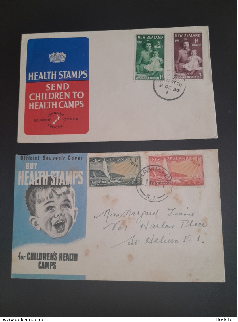 2 Oct 1950 ,1 Nov 1951 Health Stamps Send Children To Health Camps - Briefe U. Dokumente