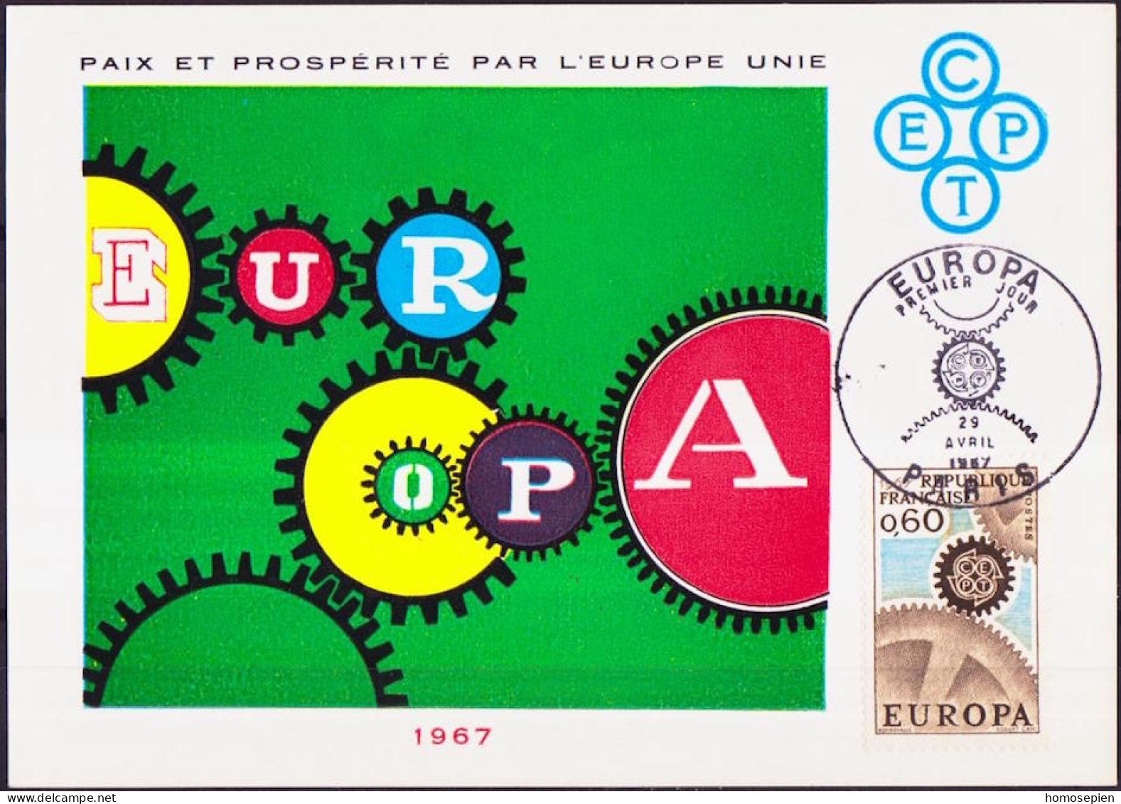 Europa CEPT 1967 France - Frankreich CM Y&T N°1521 - Michel N°MK1578 - 30c EUROPA - 1967