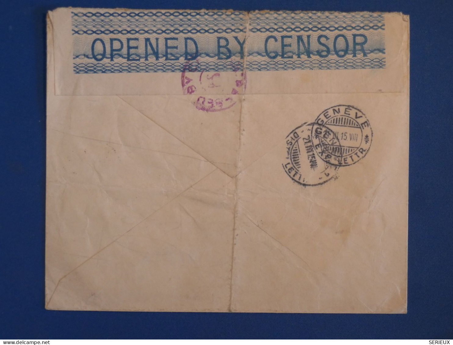 DA12  EGYPTE  BELLE LETTRE  CENSUREE RR  1915 A GENEVE SUISSE +CENSORED++AFF. INTERESSANT  ++ - 1915-1921 Protettorato Britannico