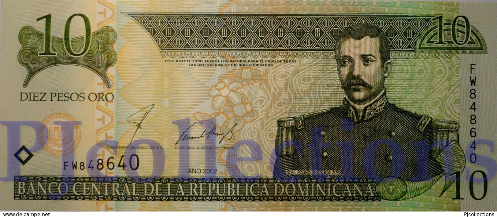 DOMINICAN REPUBLIC 10 PESOS ORO 2002 PICK 168b UNC - República Dominicana