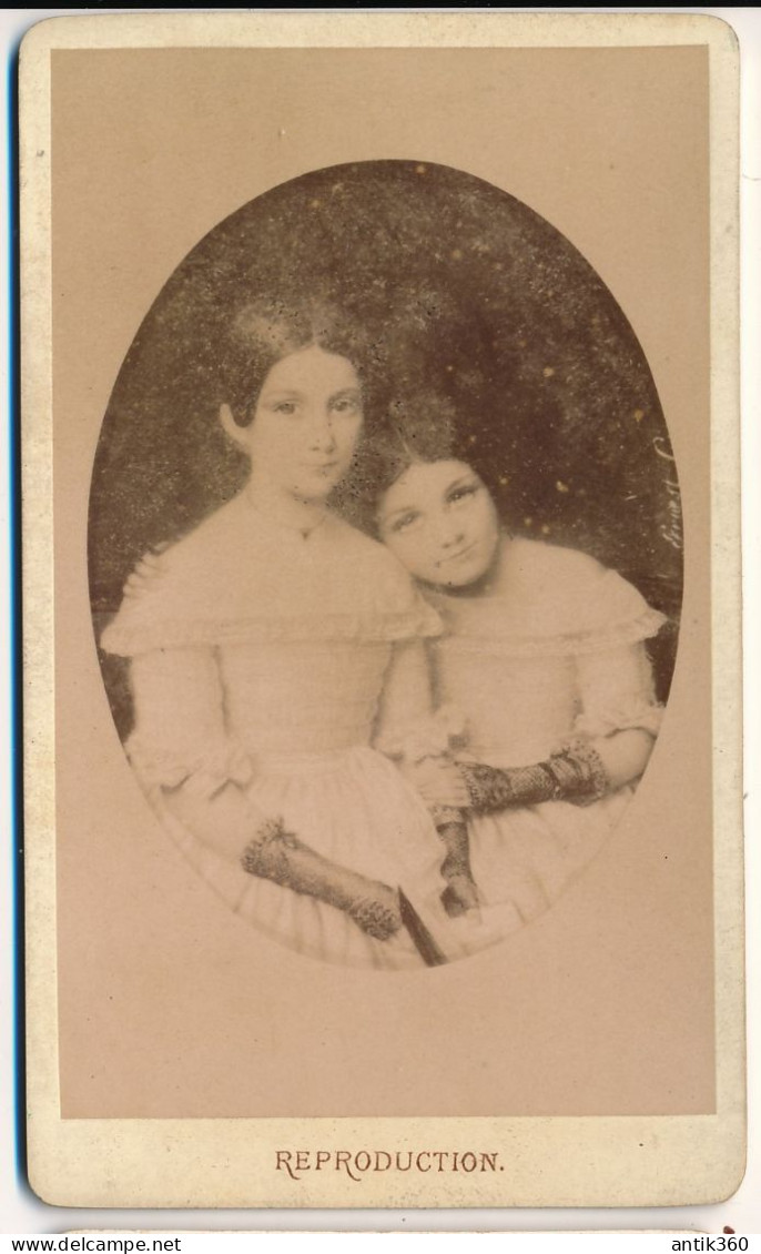 Photographie Ancienne XIXe CDV Portrait De Mme DERODE Et Mme LEGROS Enfants Photographie Lamusse Le Havre - Identifizierten Personen