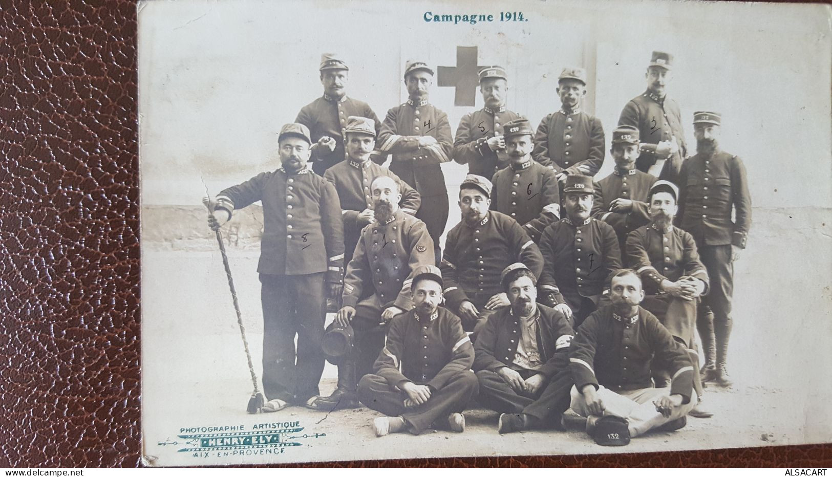 Carte Photo Militaires Campagne 14 , Photographe Aix , Henry Ely - Guerre 1914-18