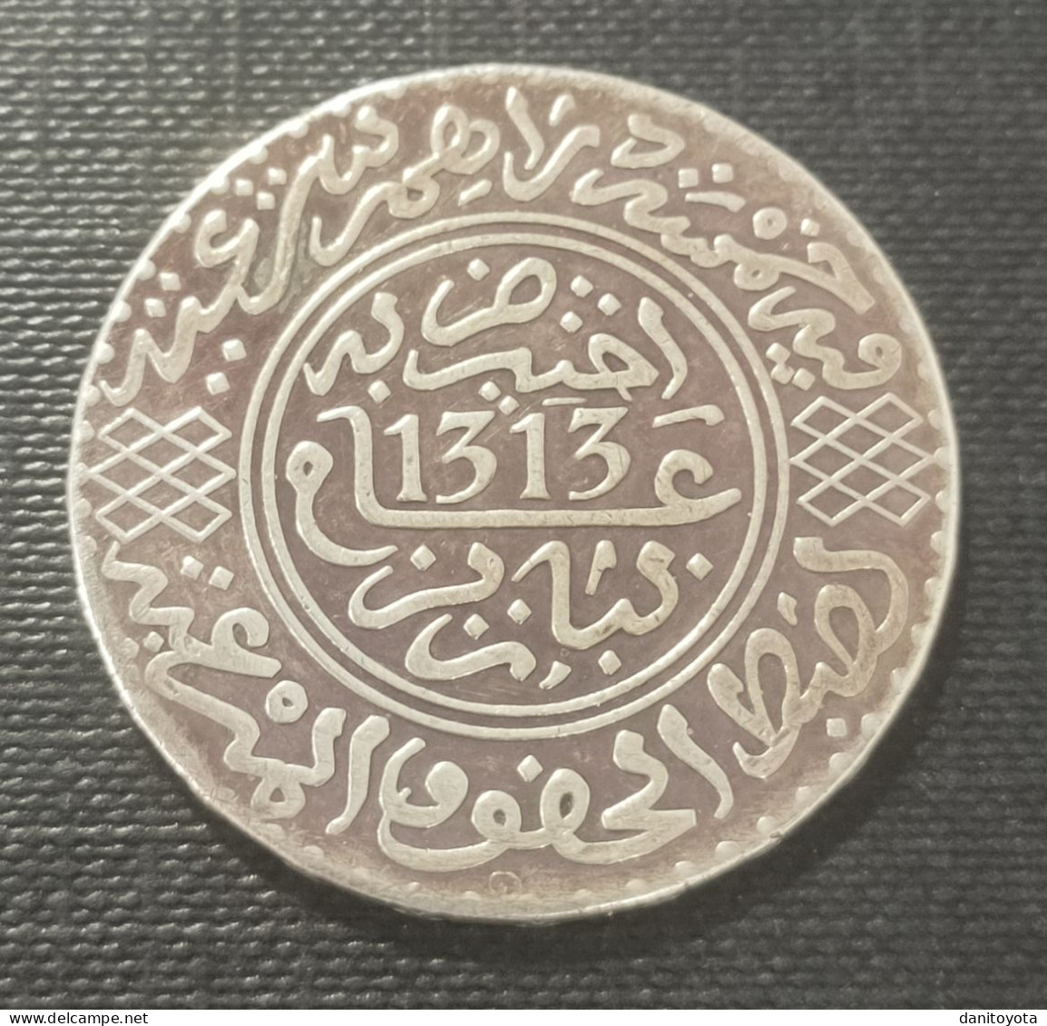 MARRUECOS. AÑO 1896 (1313). 5 DIRHAN PLATA HASAN I.  PESO 14.3 GR - Maroc