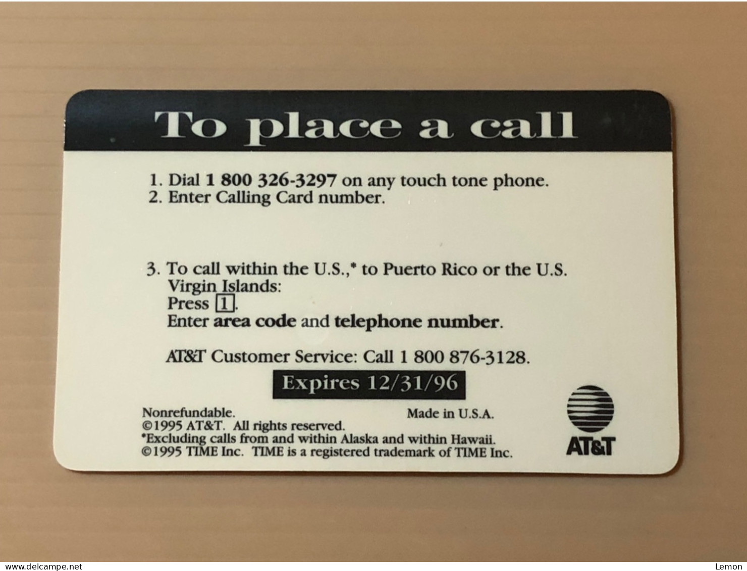 Mint USA UNITED STATES America Prepaid Telecard Phonecard, AT&T TIME Calling Card SAMPLE CARD, Set Of 1 Mint Card - Sammlungen