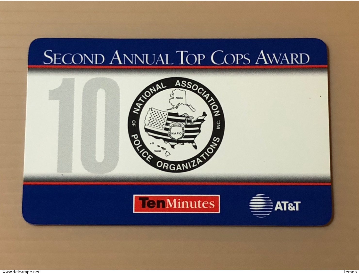 Mint USA UNITED STATES America Prepaid Telecard Phonecard, AT&T Annual Top Cops Award SAMPLE CARD, Set Of 1 Mint Card - Collections