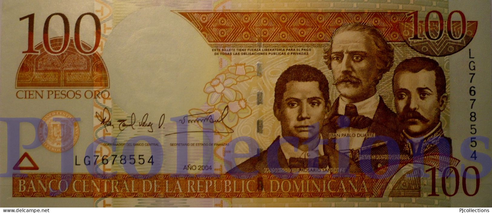 DOMINICAN REPUBLIC 100 PESOS ORO 2004 PICK 171d UNC - República Dominicana