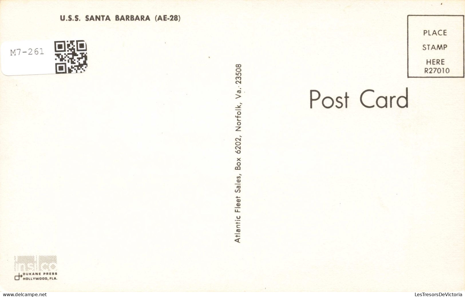 TRANSPORT - Bateaux - USS Santa Barbara (AE-28) - Carte Postale - Paquebots