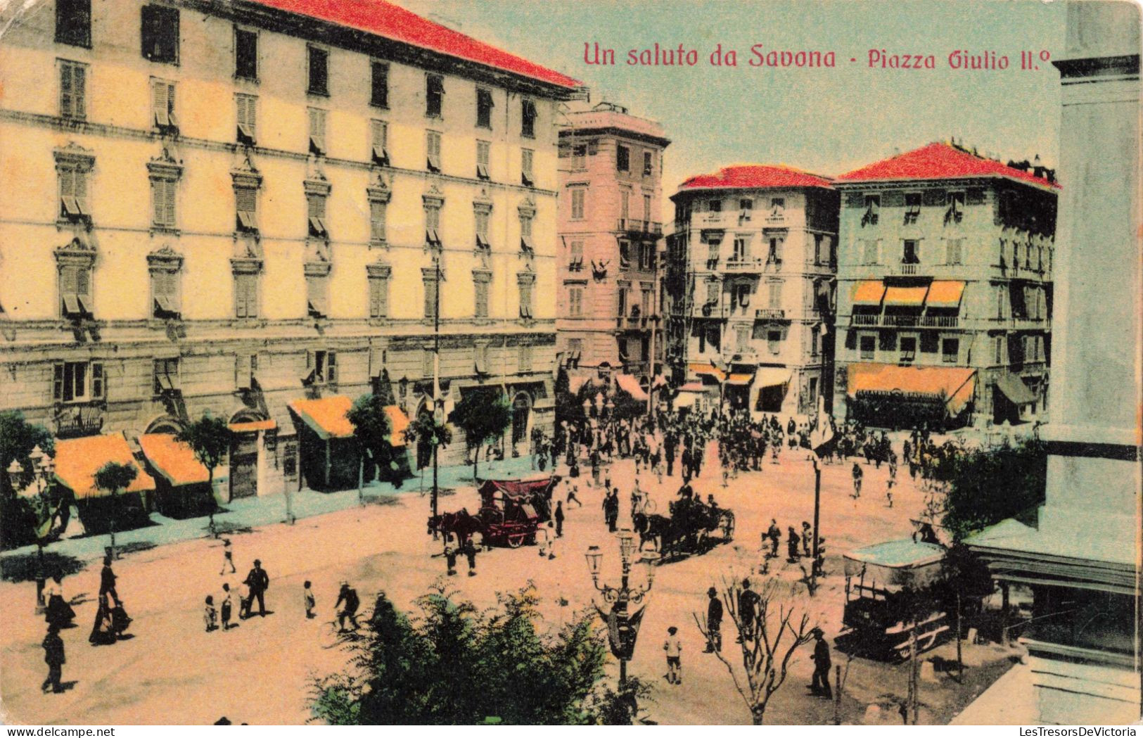 ITALIE - Lombardie - Un Saluto Da Savana - Piazza Giulio -  Animé - Colorisé - Carte Postale Ancienne - Otros & Sin Clasificación