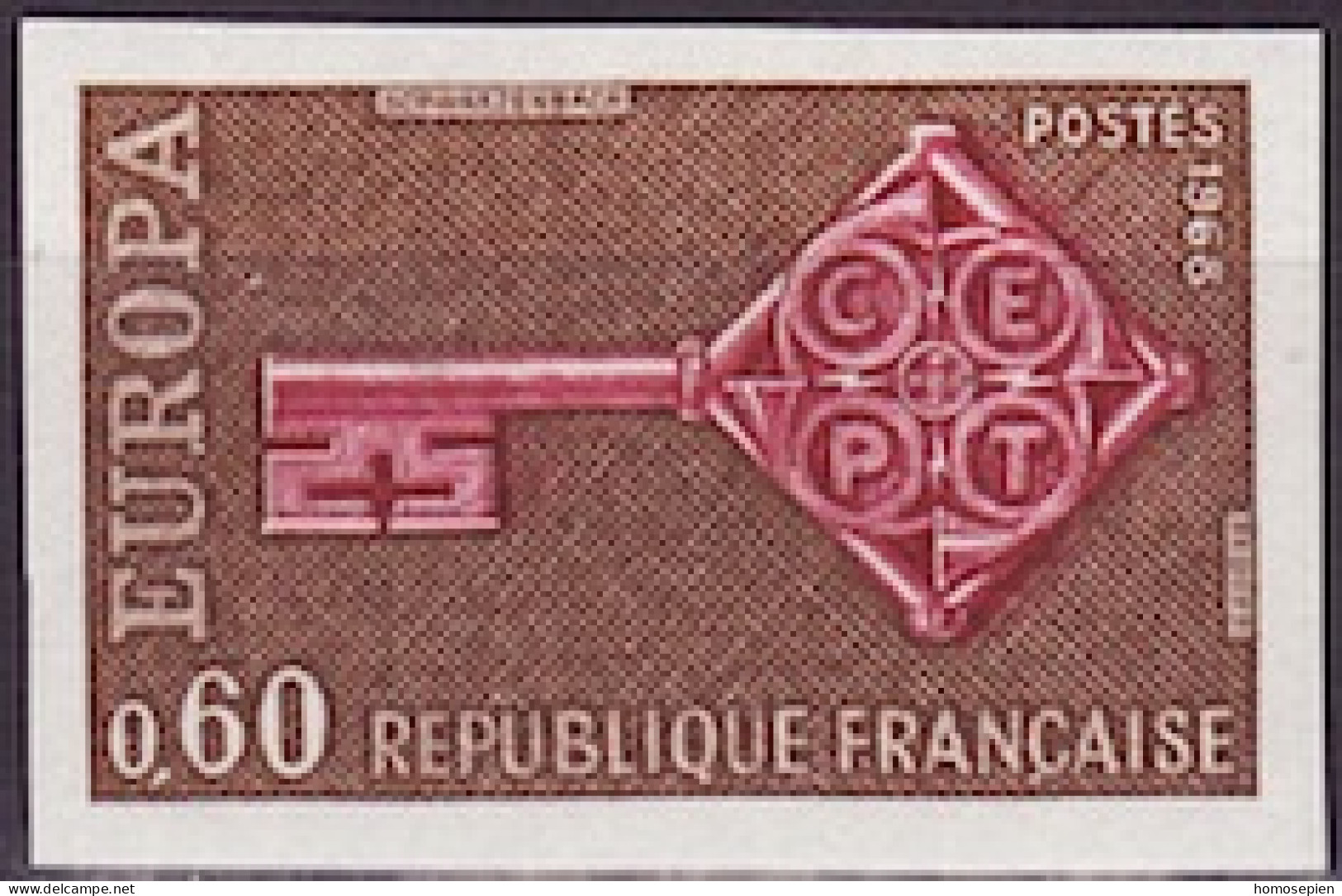 Europa CEPT 1968 France - Frankreich Y&T N°1557a - Michel N°1622U *** - 60c EUROPA - Non Dentelé - 1968