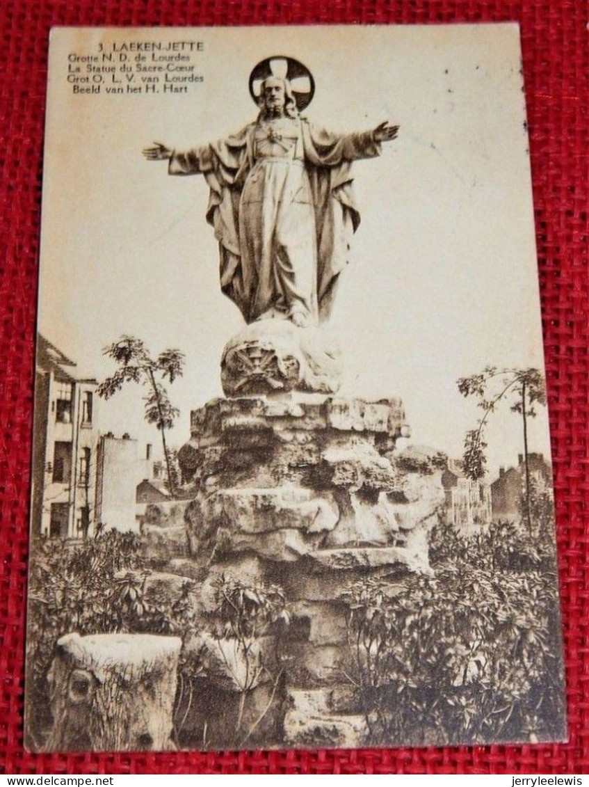JETTE  -  2 CARTES :  " La Grotte De Notre Dame De Lourdes "  - " Statue Du Sacré Coeur " - Jette