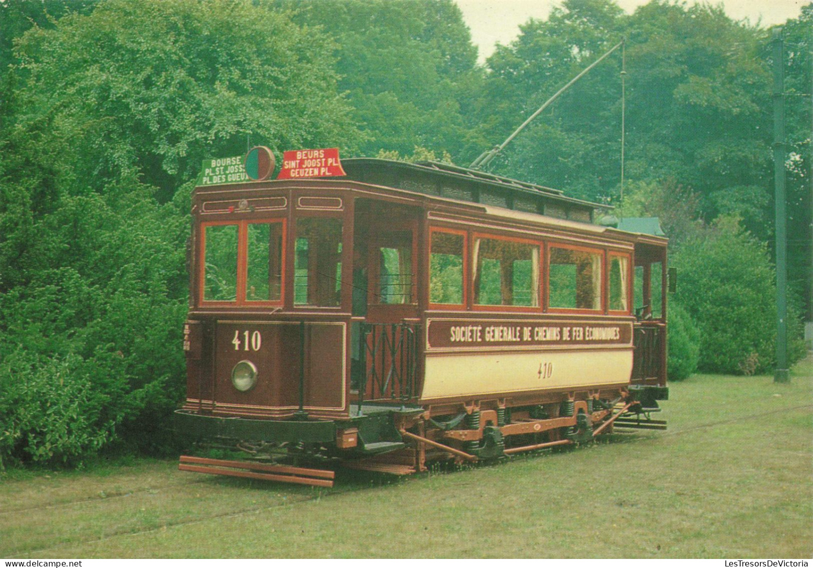 TRANSPORT - Trains - Bruxelles - Tram Chocolat Voiture Fermée 410 - Carte Postale - Trains