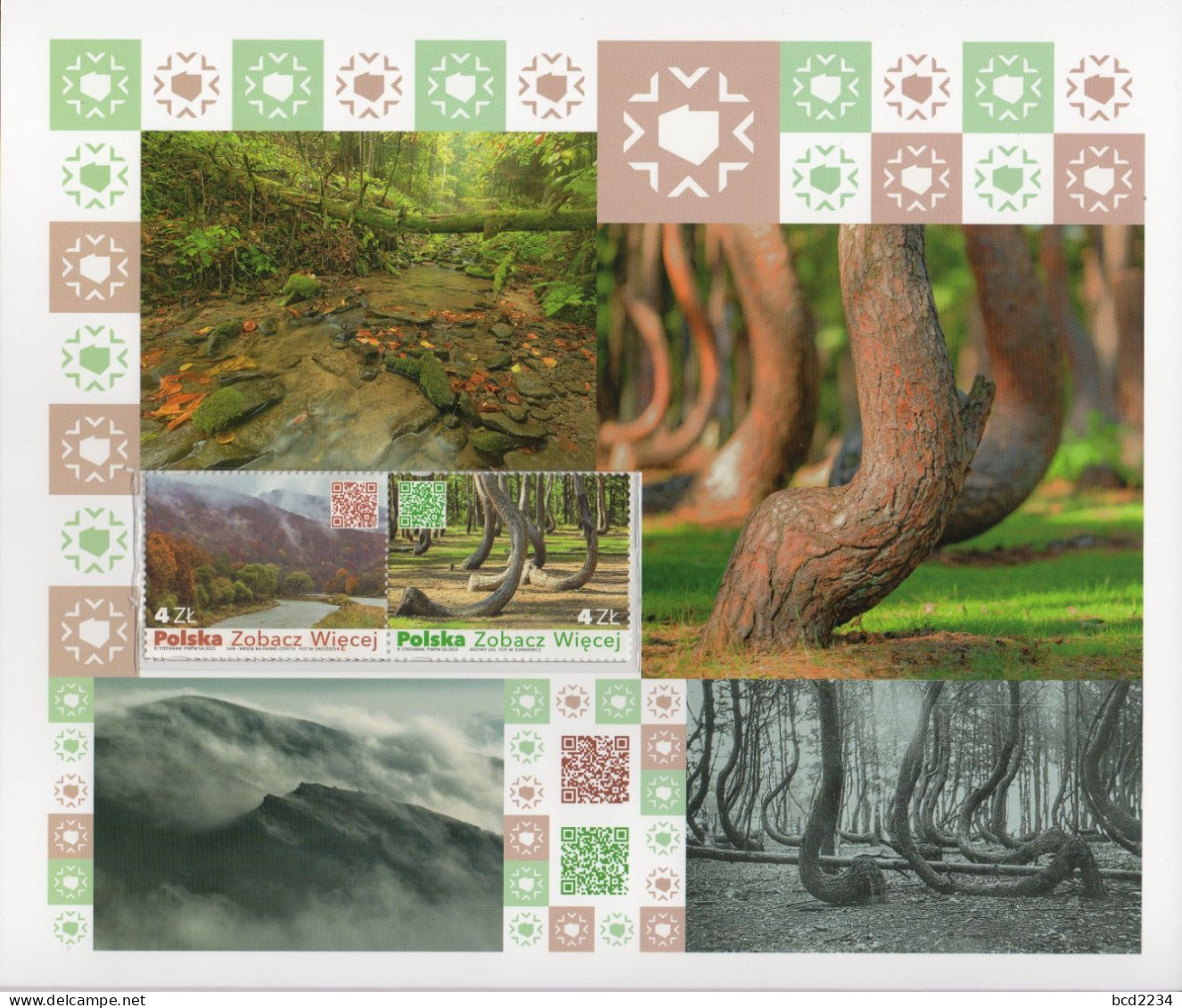 POLAND 2023 POST LIMITED EDITION PHILATELIC FOLDER: SEE MORE BIESZCZADY MOUNTAINS CROOKED FOREST REVITALISATION BEARS - Mountains