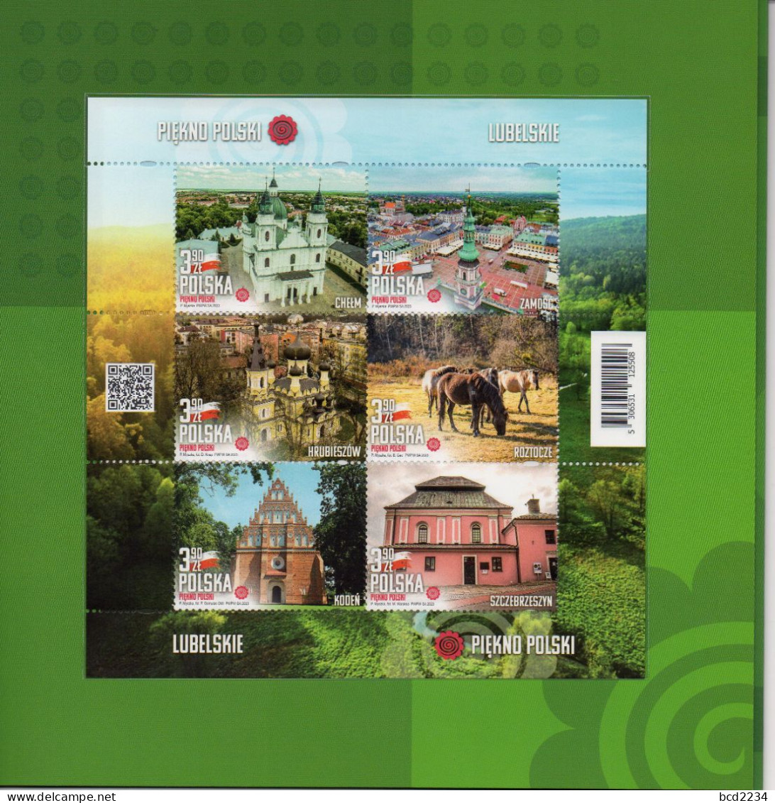 POLAND 2023 POST LIMITED EDITION PHILATELIC FOLDER: BEAUTY OF POLAND LUBELSKIE LUBLIN VOIVODESHIP ARCHITECTURE HORSES - Lettres & Documents
