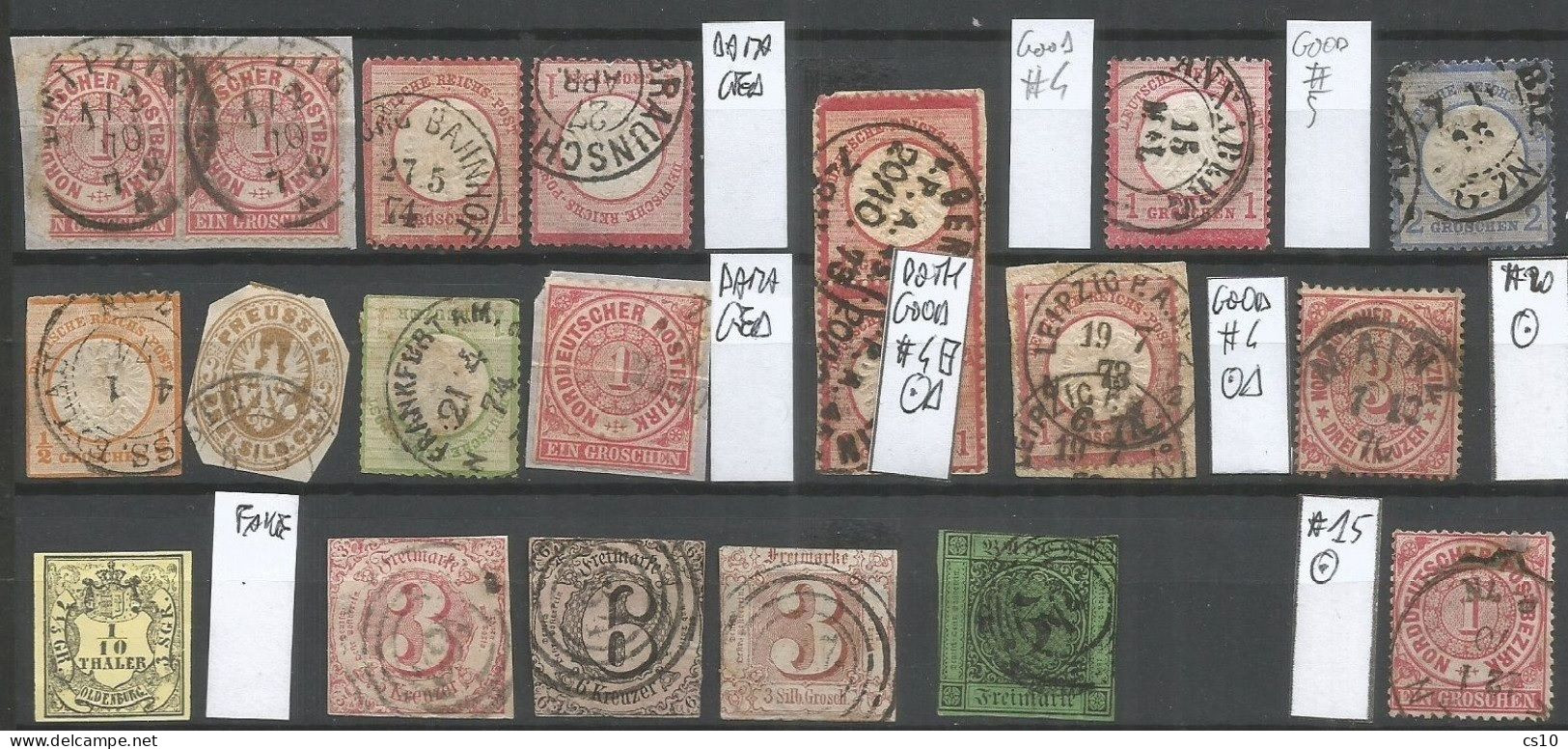 Alt Germany Old States Small Lot Of Used Issues ( Some Damaged, 1 Fake ) - Collections