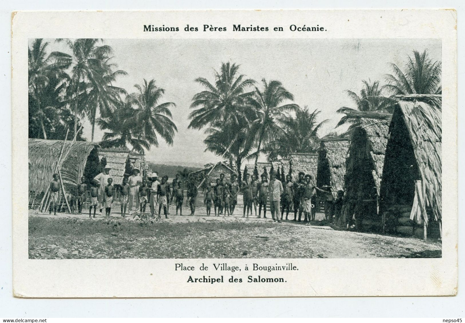 Océanie.Archipel Des Salomons.Bougainville.Place Du Village. - Isole Salomon