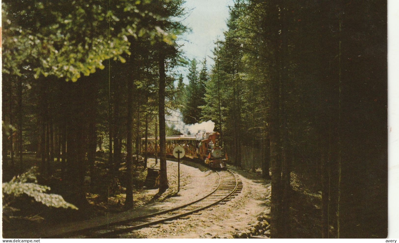 Santa's Train Ride, Santa's Village, Jefferson, New Hampshire  4 Glue Marks On Back - White Mountains