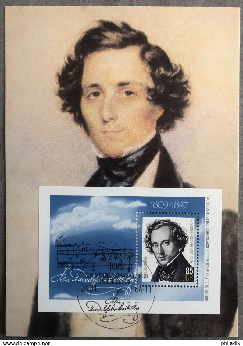 (2852) DDR Maximumkarten 1984 175. Geburtstag Von Felix Mendelssohn Bartholdy (MK-1-10) - Maximum Cards