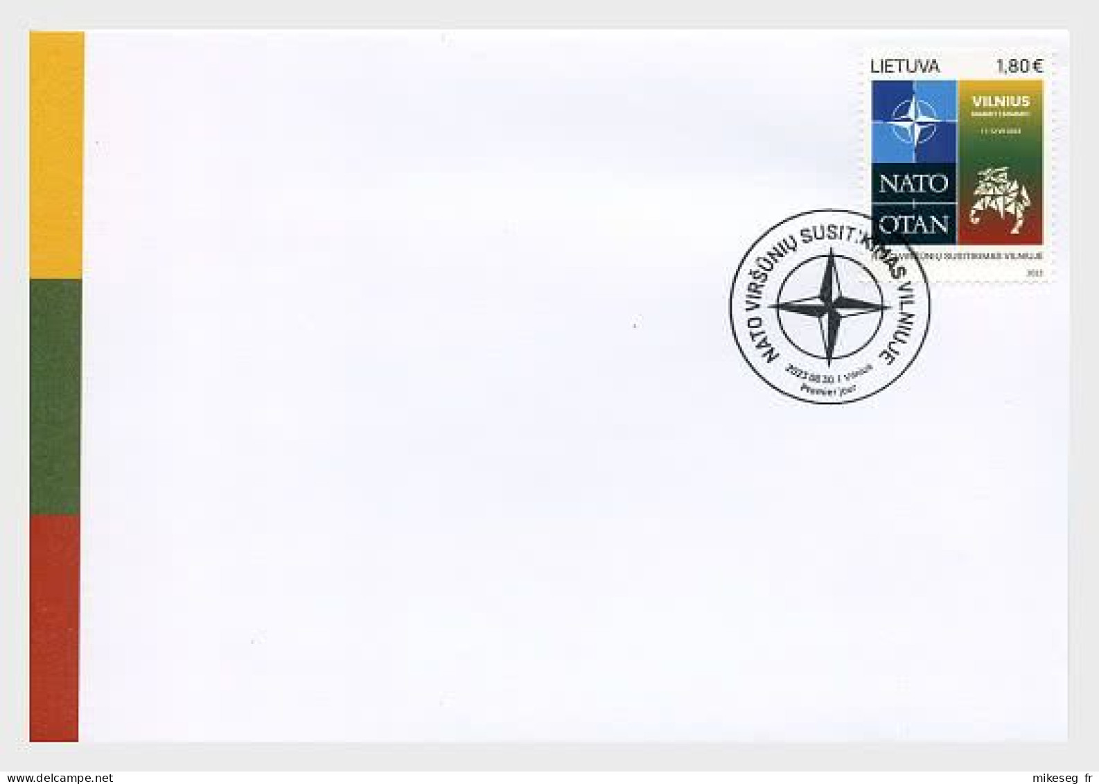 Lituanie 2023 - OTAN NATO - Sommet De Vilnius (11-12 Juillet 2023) FDC - NATO