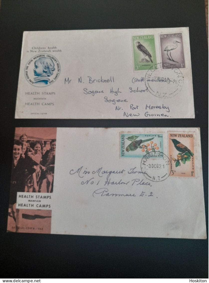 2 Aug 1961,3 Oct 1962 Pair Health Stamps Maintain  Health Camps. - Cartas & Documentos