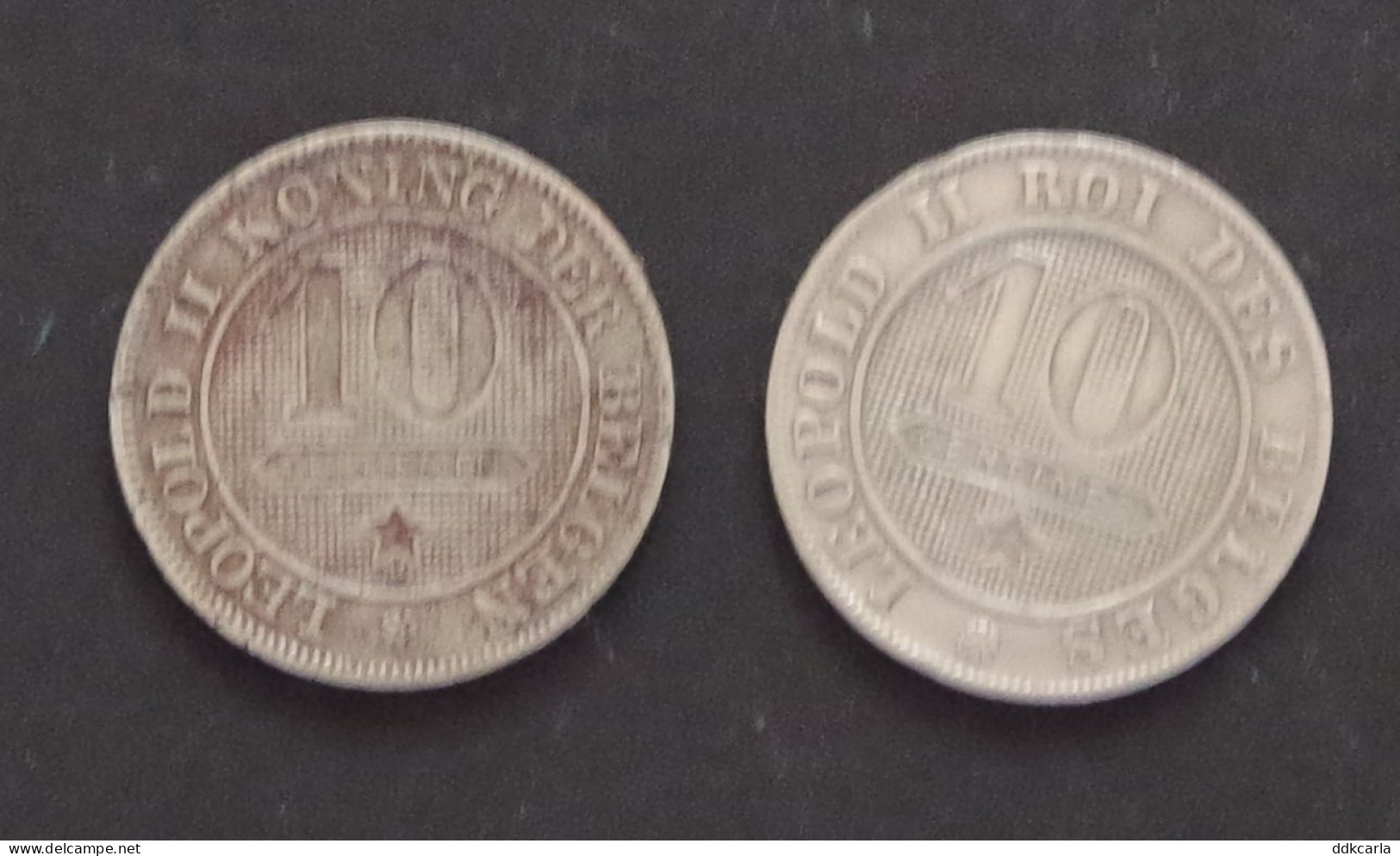 10 Cent Leopold II - 1894 Fr+Vl (2 Stuks) - 10 Cents