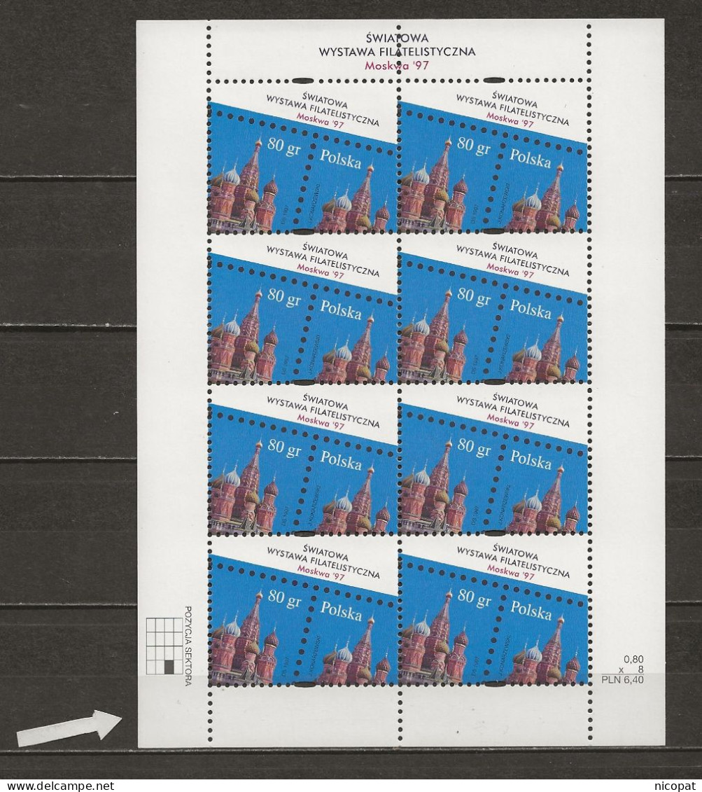 POLAND MNH ** 3460 En Feuillet EXPOSITION PHILATELIQUE INTERNATIONALE. MOSCOU - Hojas Completas