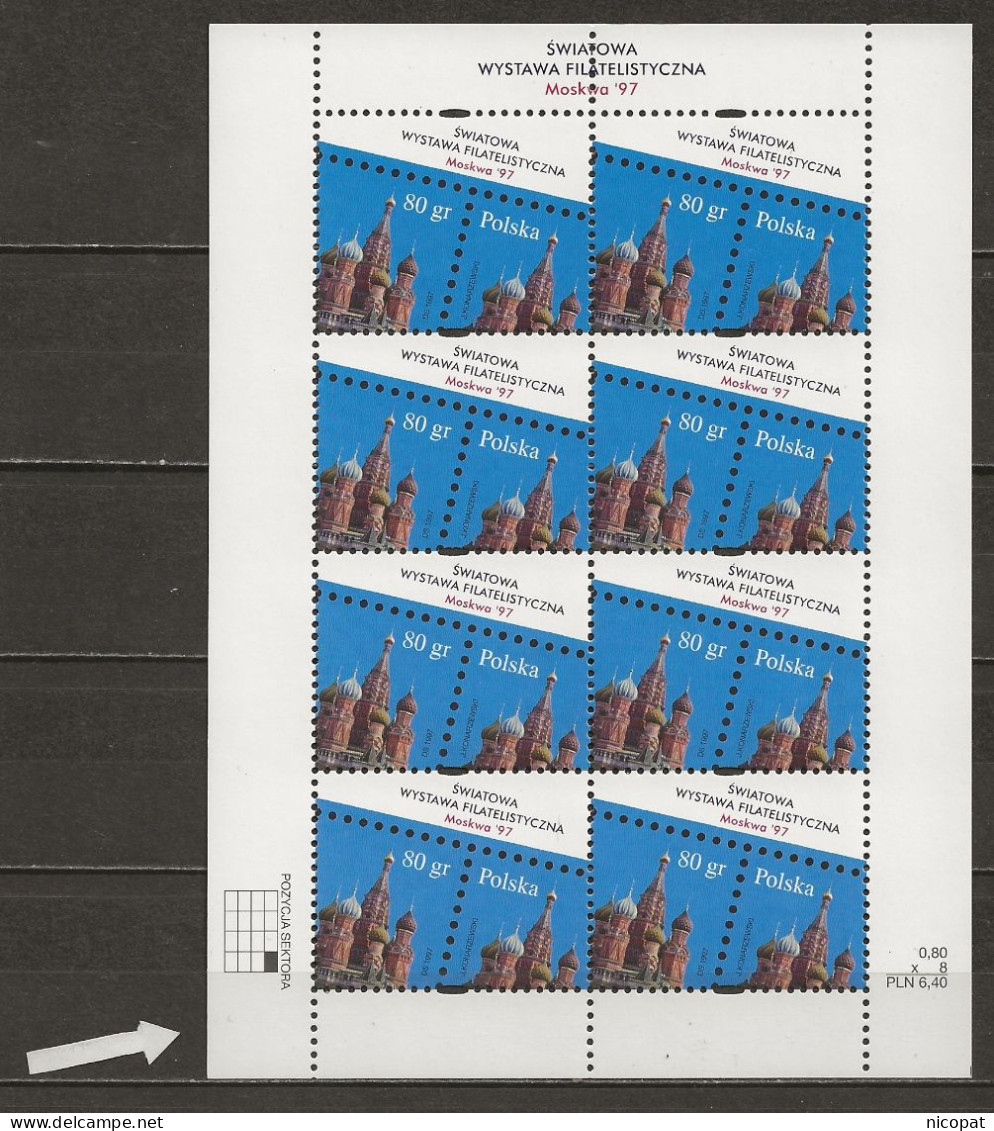 POLAND MNH ** 3460 En Feuillet EXPOSITION PHILATELIQUE INTERNATIONALE. MOSCOU - Hojas Completas