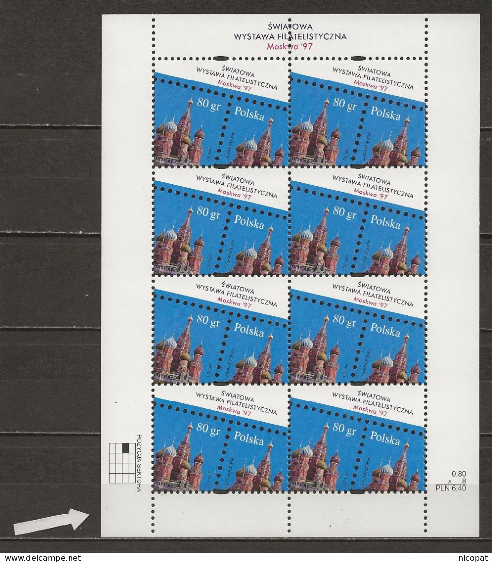 POLAND MNH ** 3460 En Feuillet EXPOSITION PHILATELIQUE INTERNATIONALE. MOSCOU - Volledige Vellen