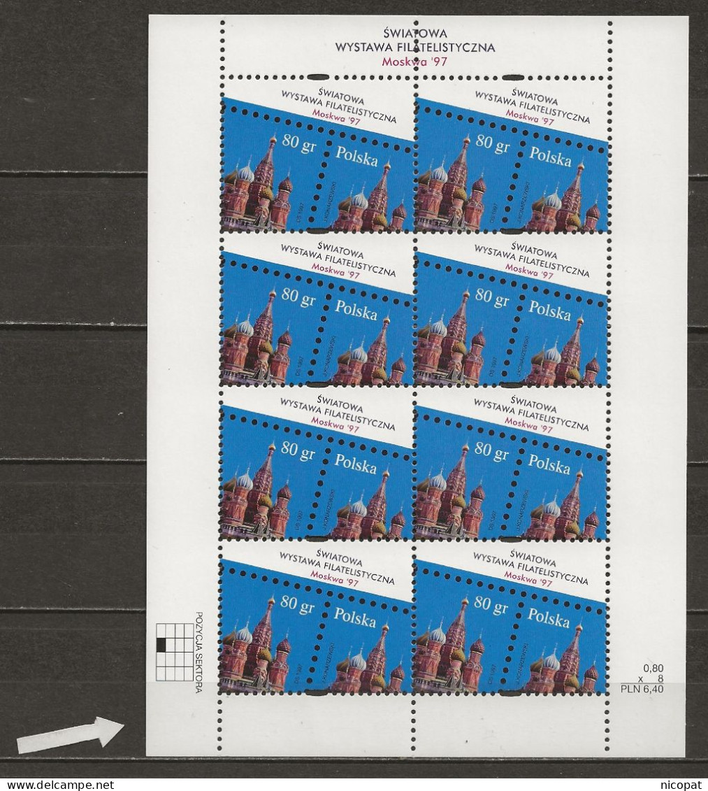 POLAND MNH ** 3460 En Feuillet EXPOSITION PHILATELIQUE INTERNATIONALE. MOSCOU - Full Sheets