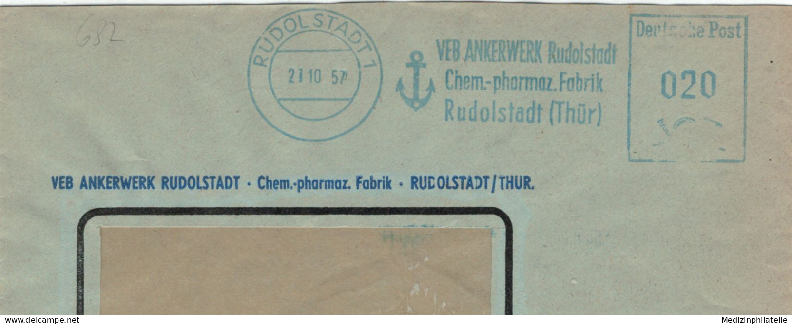 FK DDR VEB Ankerwerk Rudolstadt Chemie Pharma 1957 - Anker Bausteine Lilienthal - Pharmacy