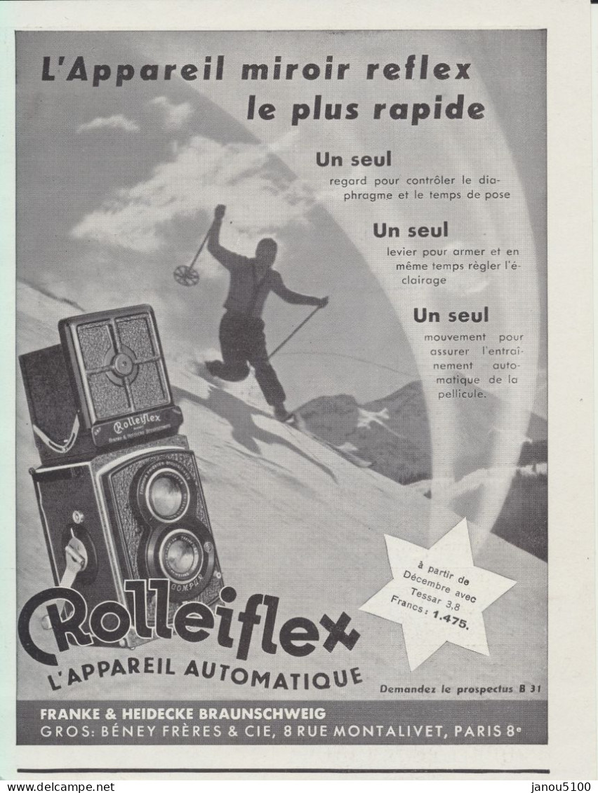 PHOTOGRAPHIE     APPAREILS PHOTO    PUBLICITE   LEICA ET ROLLEIFLEX      ANNEES 1930. - Macchine Fotografiche