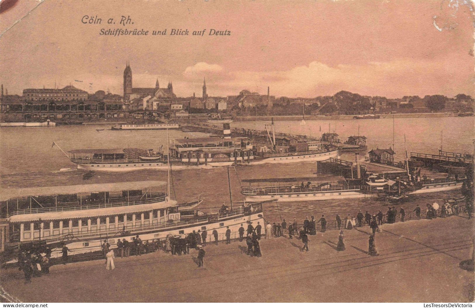 ALLEMAGNE - Cöln A Rh - Schiffsbrücke Un Blick Auf Deutz - Carte Postale Ancienne - Köln